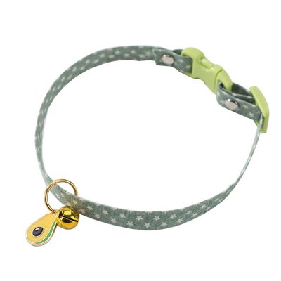 Soft Adjustable Cat Collar with Bell, Green
