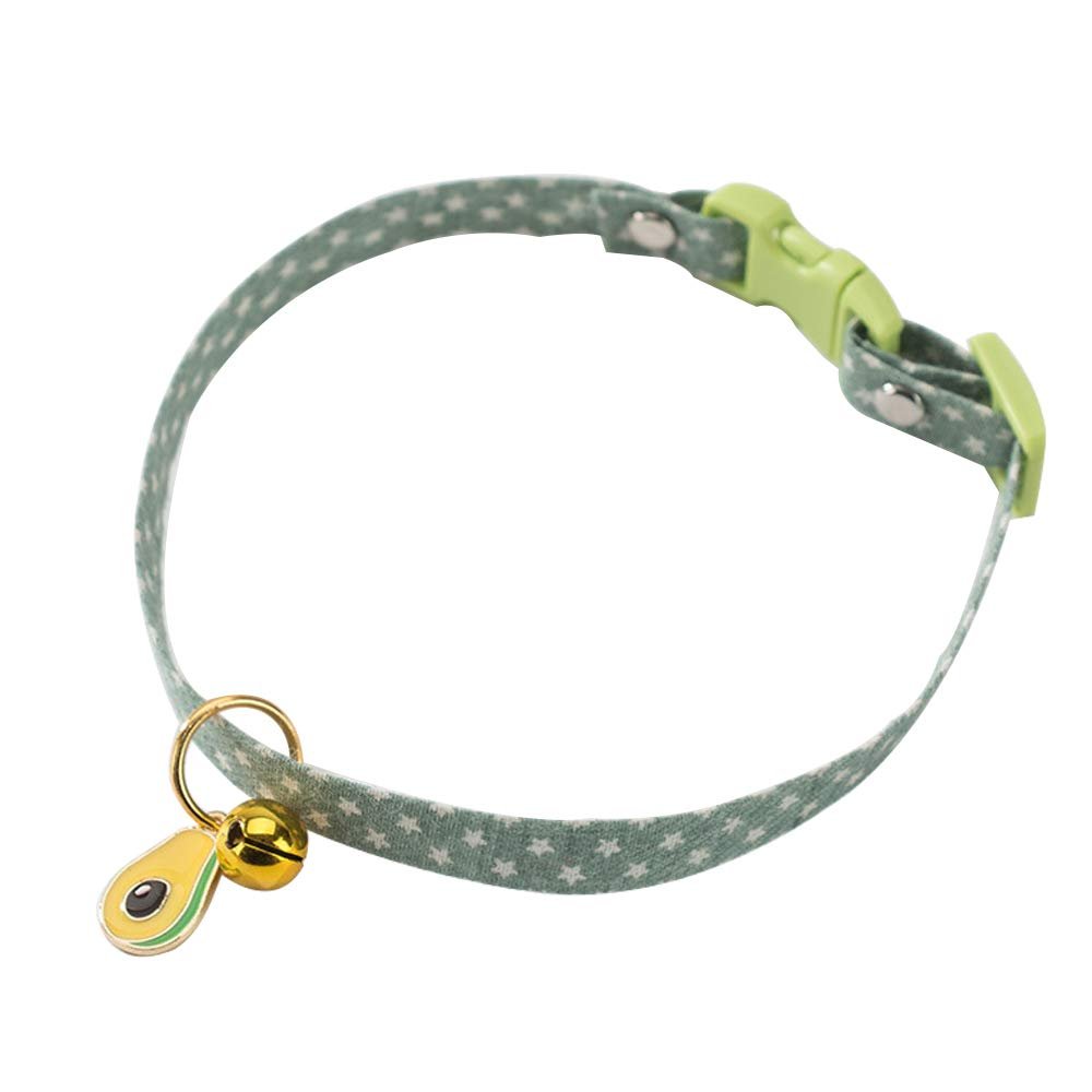 Soft Adjustable Cat Collar with Bell, Green