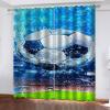 CLZLH 3D Soccer Blackout Curtains, 2-Piece Set, 132 × 214 cm view 3