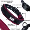 Black Rhino Comfort Collar, Super-Soft Neoprene-Padded Dog Collar, Durable, Adjustable, Reflective, Weather-Resistant, XL, Wine Red/Black view 3