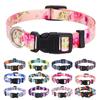 Mihqy Adjustable Dog Collar, Soft & Comfortable, Bohemian Floral Design, for Small, Medium, and Large Dogs (Pink Rose, L) view 1