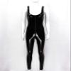 KHJK Active Women's Patent Leather Lingerie Catsuit with Crotch Zipper, Black, XL view 2