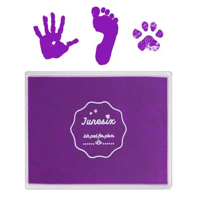 Baby Footprint Ink Pad, 12.7 x 10.2 cm, Washable, Non-Toxic, Purple