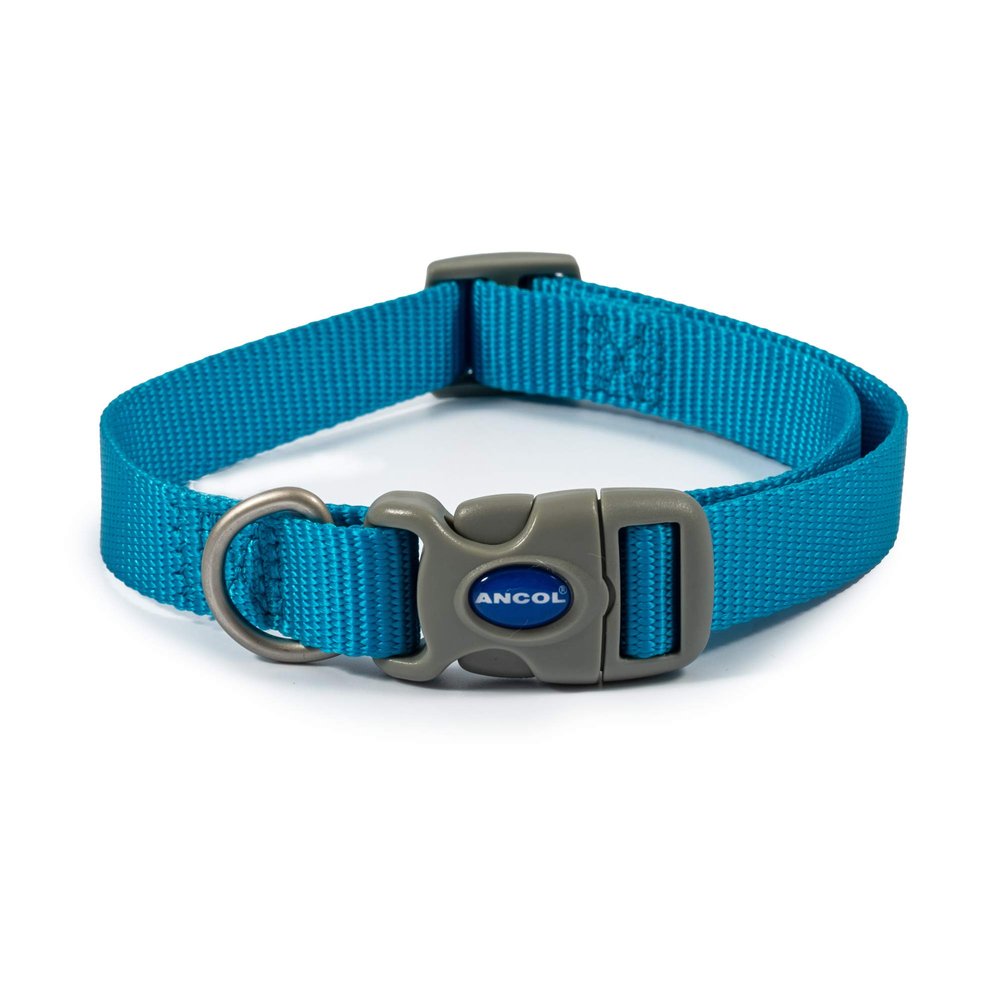 Ancol Viva Quick Fit Adjustable Dog Collar, Durable, Weatherproof, Poly Fabric, 30-50 cm, Size 25, Blue