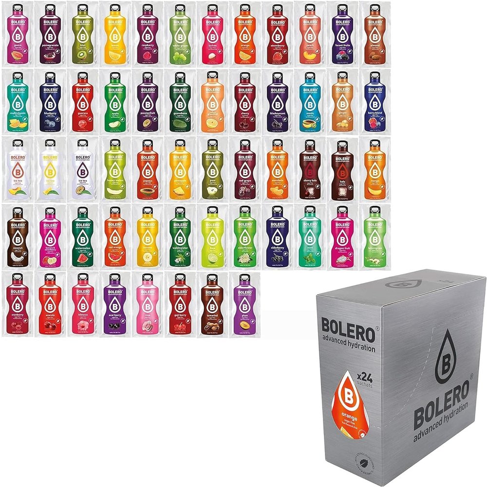 Bolero Classic Mix 24 x 9 g Sugar-Free Beverage Powder with Stevia and Vitamin C, Variety Pack