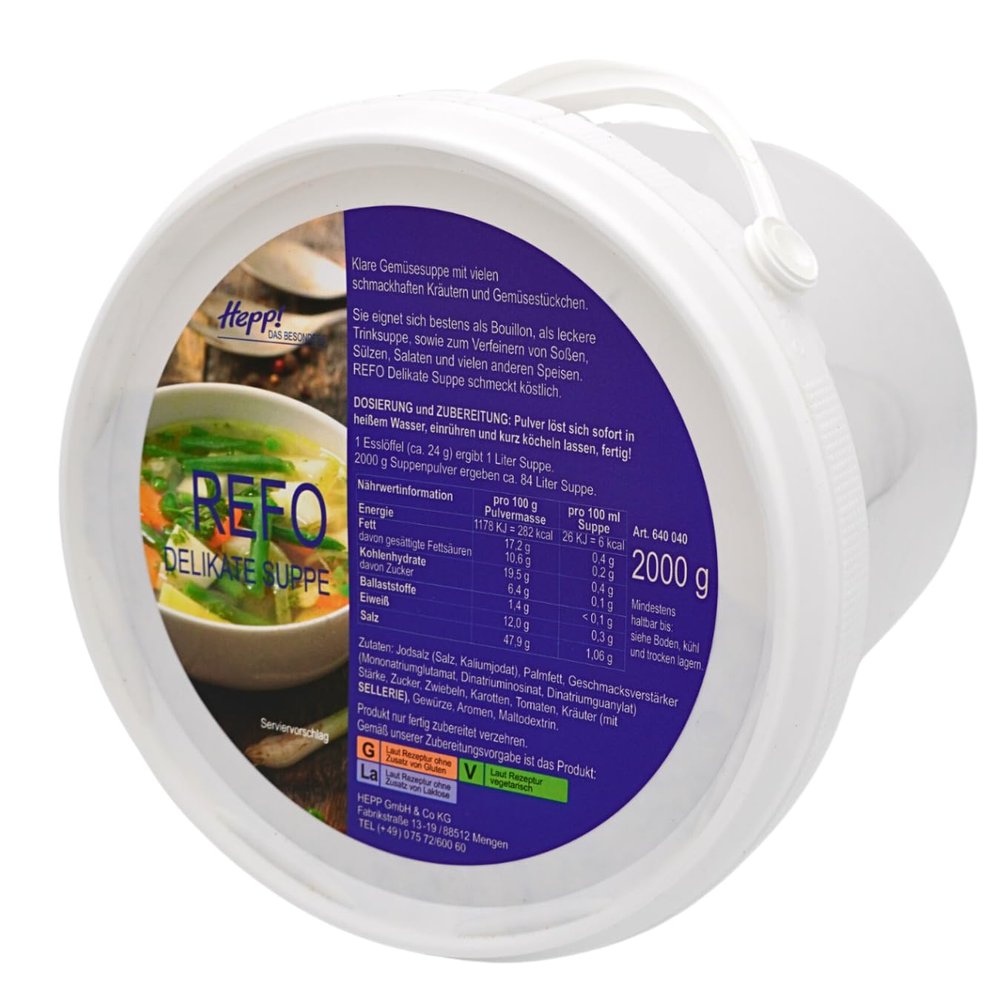 Hepp Refo Delicate Soup, 2,000 g Bucket