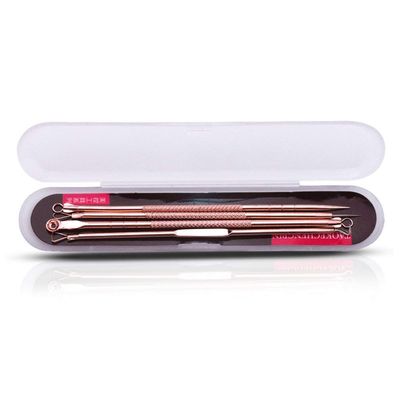 aixu 4-Piece Dual-Head Needle Blackhead and Blemish Removal Kit, Rose Gold
