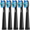 5 Replacement Brush Heads Compatible with Fairywill Electric Toothbrushes, Black, Medium-Soft view 1