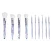 HEALLILY 10-Piece Rainbow Makeup Brush Set with Transparent Crystal Handles, White view 1