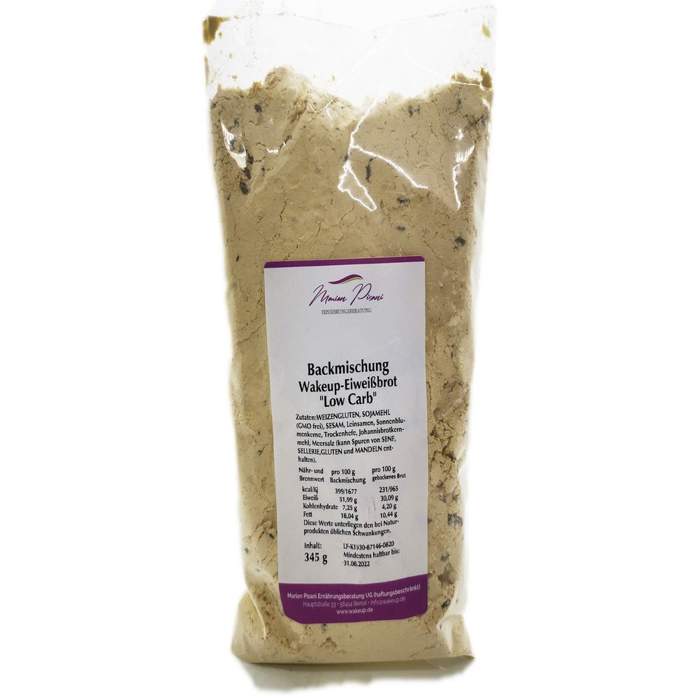 Protein Bread Baking Mix, 345 g, High Protein, Low Carb, No Preservatives, Vegan, Only 4.65 g Carbs per 100 g of Bread