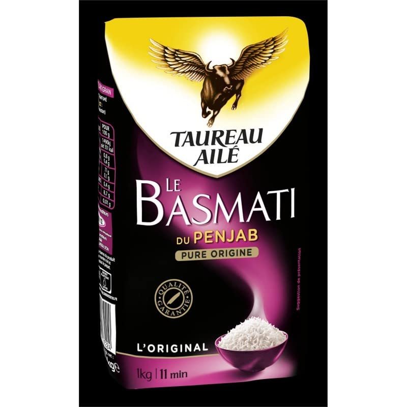 TAUREAU AILE Winged Bull Basmati Rice Punjab 1 kg, 3-pack