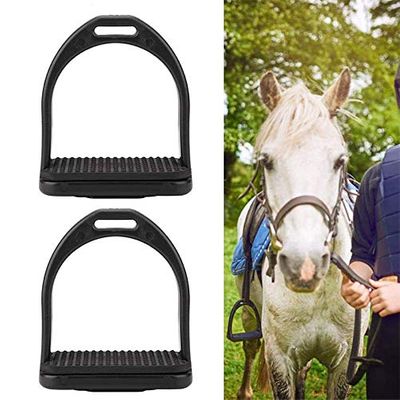 tooloflife 1 Pair of Horse Stirrups, High-Strength Safety Stirrups with Non-Slip Rubber Pads (Large)