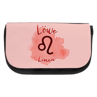 Cosmetic Bag with Name Linea and Leo Zodiac Design | Makeup Bag | Many Names Available