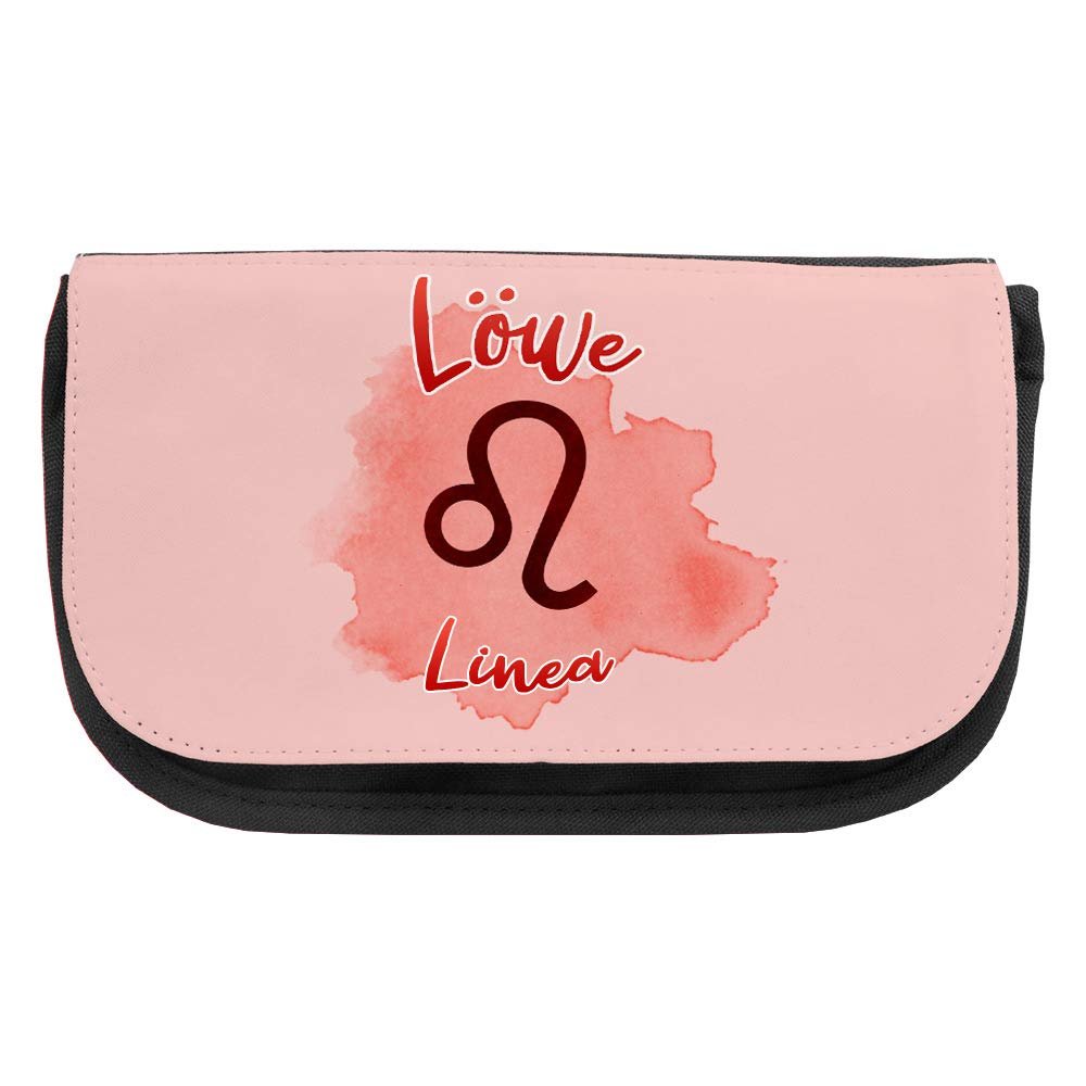 Cosmetic Bag with Name Linea and Leo Zodiac Design | Makeup Bag | Many Names Available