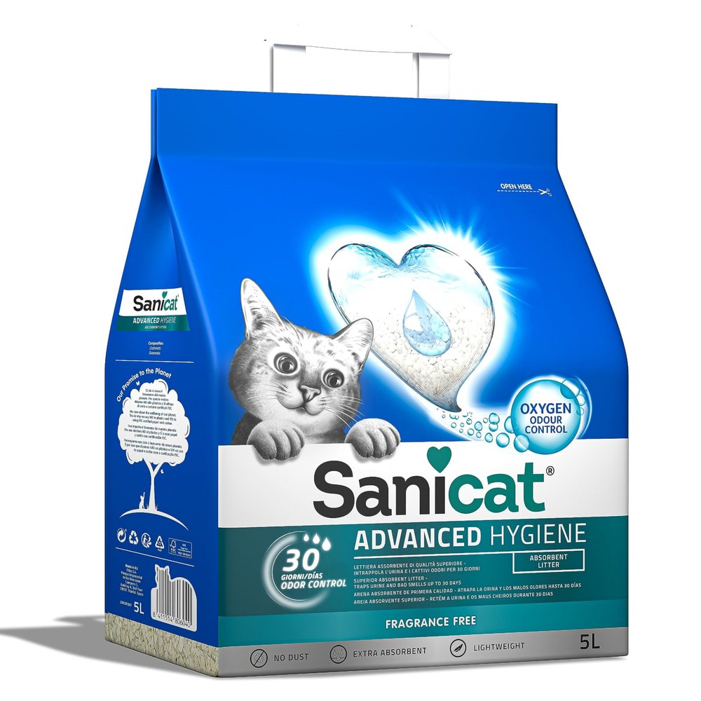 Sanicat Advanced Hygiene Cat Litter - Unscented | 5L