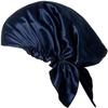 Mulberry Silk Sleep Bonnet for Women, Navy Blue view 1