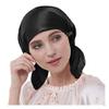 Mulberry Silk Sleep Bonnet for Women, Navy Blue view 4