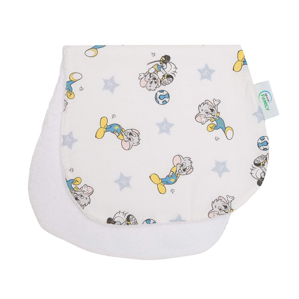 pic Bear Honey Burp Cloth, Large, 41 x 20 cm, Terry Cloth, White Stars