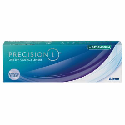 PRECISION1 Toric Daily Disposable Soft Contact Lenses | 30 ct | BC 8.5 mm | DIA 14.5 mm | CYL 1.25 | Axis 10 | +2.00 Diopters