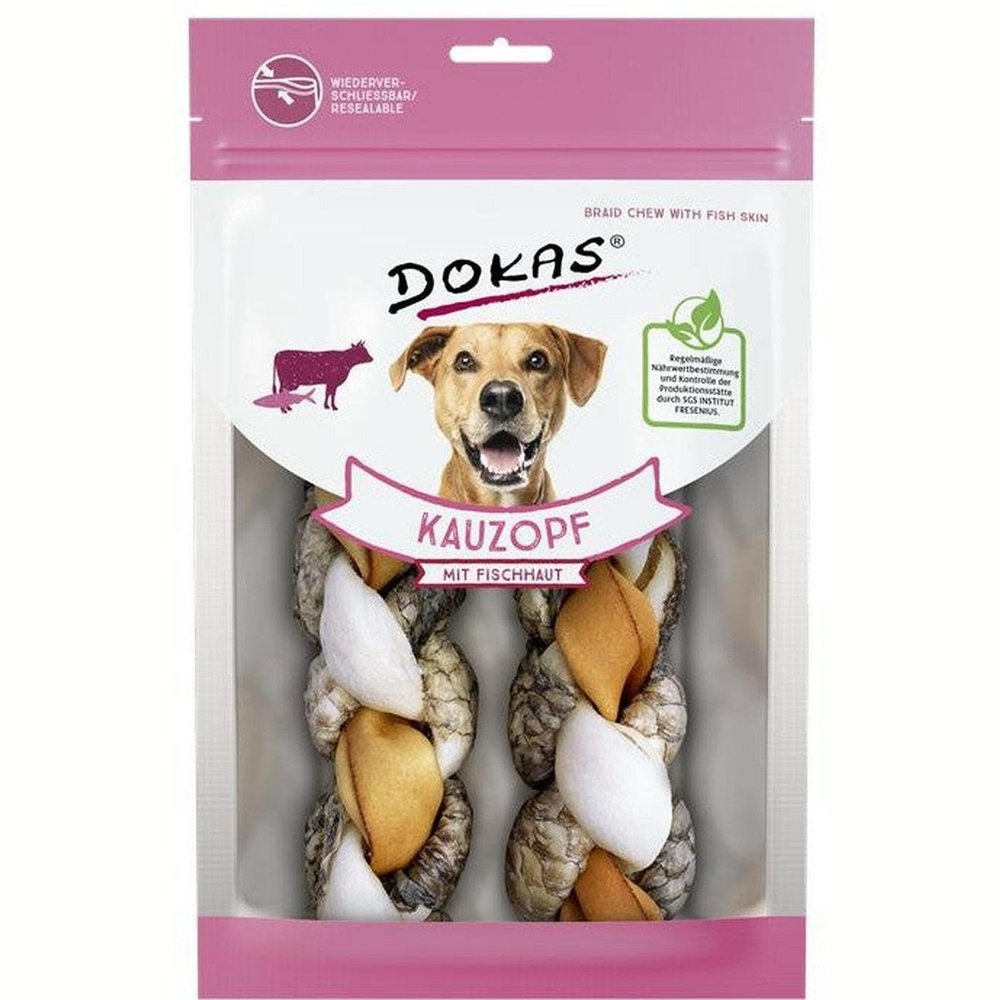 Dokas Dog Chew Braid with Fish Skin, 120 g