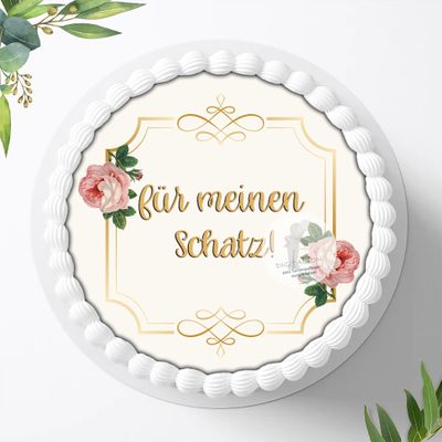 Valentine's Day Edible Cake Topper, Fondant Sugar Sheet, 20 cm, 0135c