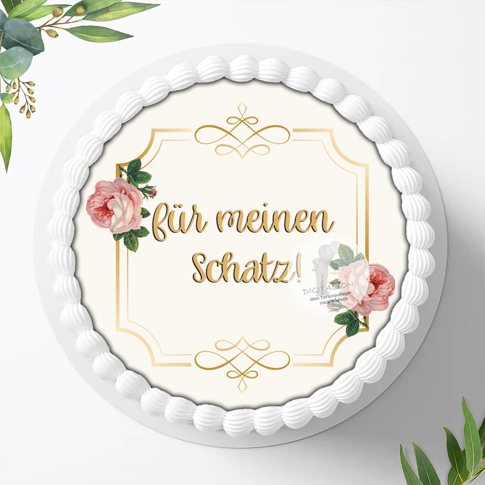Valentine's Day Edible Cake Topper, Fondant Sugar Sheet, 20 cm, 0135c