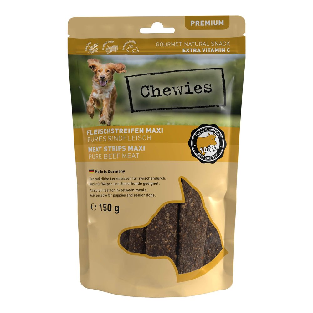 Chewies MAXI Beef Strips Dog Treats - 150g