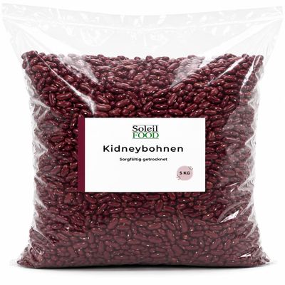 SoleilFOOD Dried Kidney Beans, 5 kg – Red Beans