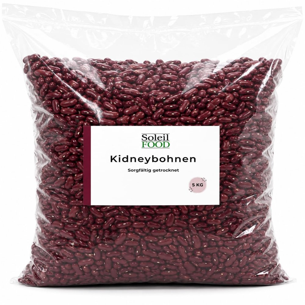 SoleilFOOD Dried Kidney Beans, 5 kg – Red Beans