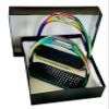 Extreme Stirrup Irons for Equestrian Sports, Steel, with Black Treads, 12.1 cm, Rainbow Colors view 2