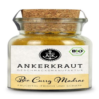 Ankerkraut Organic Curry Madras, 70 g in a Cork Jar