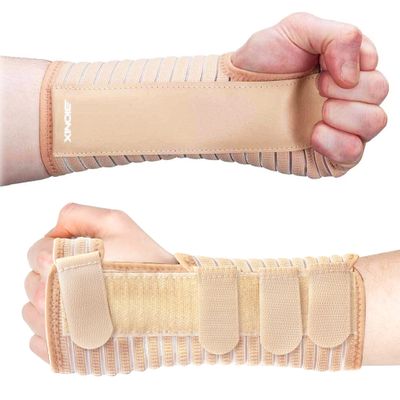 BIONIX Adjustable Breathable Wrist Brace with Metal Splint, Left, L