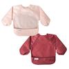 Tiny Twinkle Mess-Proof Baby Bib, 2-Pack Long-Sleeve Bibs, Waterproof, Machine Washable, Tug-Proof (Rose Burgundy, Size 2–4 Years) view 1