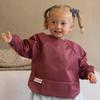 Tiny Twinkle Mess-Proof Baby Bib, 2-Pack Long-Sleeve Bibs, Waterproof, Machine Washable, Tug-Proof (Rose Burgundy, Size 2–4 Years) view 2