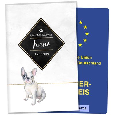 EU Pet Passport Cover Golden Touch French Bulldog