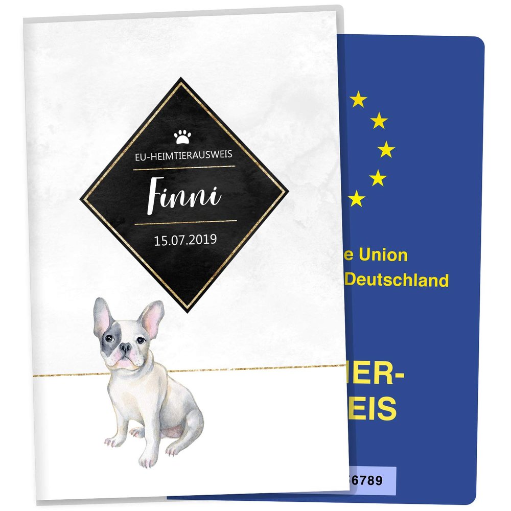 EU Pet Passport Cover Golden Touch French Bulldog