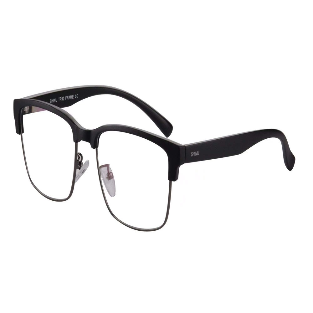 SHINU Progressive Multifocal Reading Glasses for Men, TR90 Frame, No-Line Lenses, HJF018 (Top +2.75, Bottom +5.25)