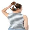 LOFBAZ Women's Button Hair Ties for Face Mask Ear Protection, Scrunchie Bow Ponytail Accessory, White, One Size view 2