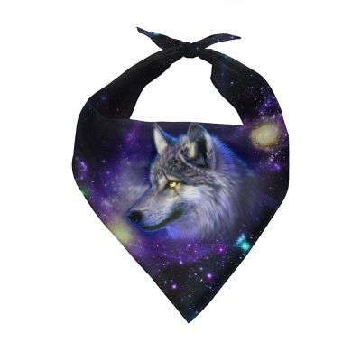 chaqlin Galaxy Wolf Print Dog Bandana