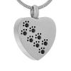 TIANZXS Crystal Paw Print Memorial Jewelry for Dogs and Cats, Cremation Urn Pendant Necklace, Black view 1