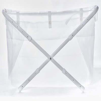 BiBaBad Folding Baby and Kids' Bathtub with Shower Frame, Adjustable 60–80 cm, Misty White