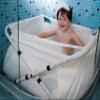 BiBaBad Folding Baby and Kids' Bathtub with Shower Frame, Adjustable 60–80 cm, Misty White view 4