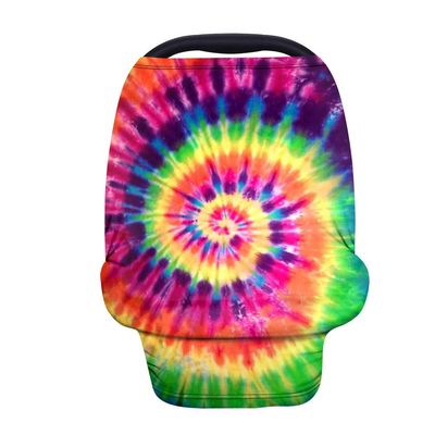 Binienty Stretchy Baby Car Seat Cover, Watercolor Tie-Dye Design, Multi-Purpose Shopping Cart/High Chair/Nursing Cover