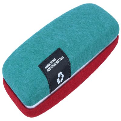 Paule & Knopf RIGA Sustainable Hard-Shell Eyeglasses Case, Wine Red-Teal