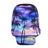 Binienty Baby Car Seat Cover, Soft and Breathable, Tropical Palm Beach Moonlight Print view 1