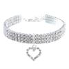 Adjustable Rhinestone Pet Collar with Love Heart Pendant view 1