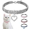 Adjustable Rhinestone Pet Collar with Love Heart Pendant view 2