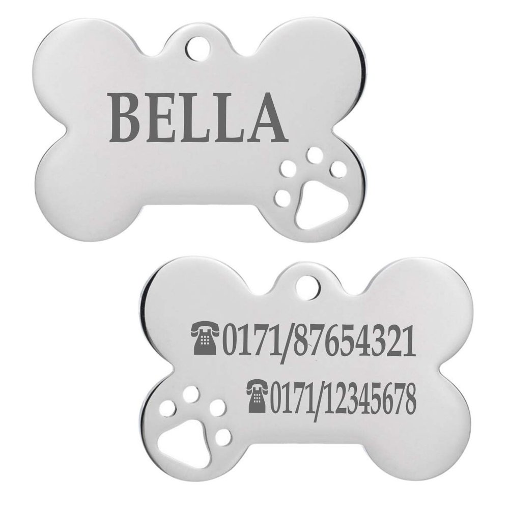 Ibera Gifts - Personalized Dog Tag in Bone Shape for Small Pets