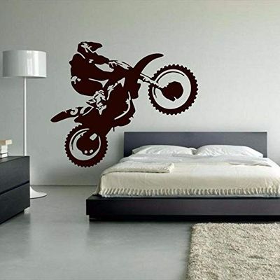 Motocross Motorcycle Rider Removable Wall Sticker, 67 x 57 cm