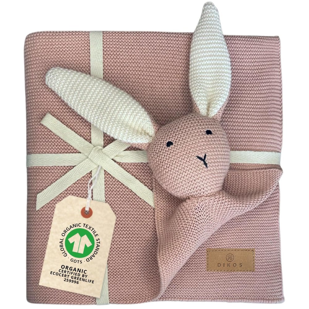 DIKOS Original 2-in-1 Baby Blanket & Lovey – SCHMUSE-Hase, Organic Cotton